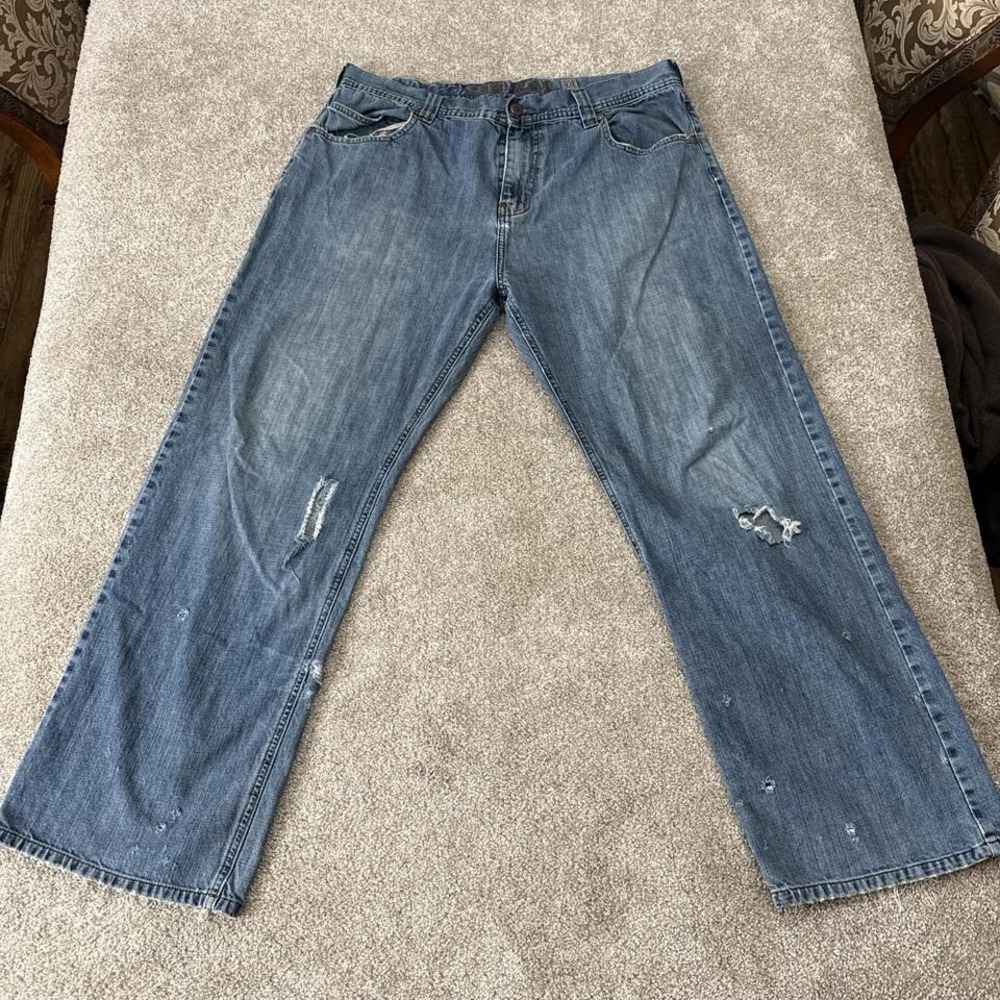 Y2K No Fear So Cal Baggie Jeans Size 40 Distressed Denim